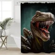 Velociraptor Dinosaur Shower Curtain