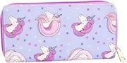 [FOMIYES] Unicorn Pattern Long Wallet for Women Leather Purse with Multiple Compartments for Coins Keys and Cards Present for Students