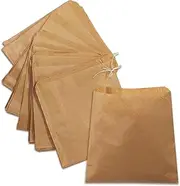 AMD Nexus 100 8" X 8" Brown Strung Kraft Paper Food Bags For Groceries, Food Bags, Sandwiches, Sweets, Candies Recyclable Eco Friendly