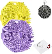 Scrubbies Silicone Body Scrubber,Sud Scrubber for Body,Handheld Silicone Loofah for All Types of Baths (Yellow+Purple)