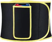 Waist Trainer for Men - Elastic Belly Wrap with Side Pockets for Weight Loss,Stretchy Slimming Belt for Adults Men Women Beginners Enthusiasts