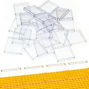 30PCS Unique Clear Bricks Parts 1x6x5 Classic - Window Bulk Flat Plates Building Blocks Set (Transparent) Great for Activity Tables, Creativity & School Projects