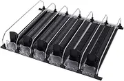 Gigicial Refrigerator Beverage Manager, Self Pushing Drink Holder, 6-Row Tunable Width Spring Loaded Easy to Slide, Ideal for Supermarkets(Black)