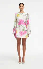 [Leo Lin] Suzanne Linen-Blend Mini Dress
