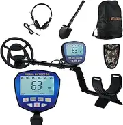 Metal Detector for Adults Professional Gold and Silver Detector with Display High Accuracy Se h Coil 3 Modes Adjustable Coil Metal Detectors for Treasure Hunting with Headphones & Shovel & Backpack