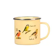 Esschert Design Enamel Mug Birds Coffee/Tea Drink Cup 0.5L Yellow