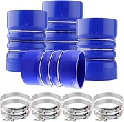Ailbiuko 4" X 6" Silicone Charge Air Cooler Hump Hose with T-Bolt Clamps Set, 4 inch ID Turbo, Air Intake and Intercooler CAC Hose Kit for Semi Trucks,4PCS Blue