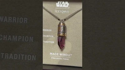 Star Wars x RockLove Mace Windu Kyber Crystal Necklace New