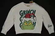 Grinch Christmas Swearshirt Jumper Pullover White Girls Boys