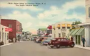 C 1951 PC STREET SCENE READABLE STOREFRONT SIGNS CAROLINA BEACH NC SCARCE VIEW