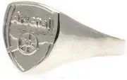 Arsenal FC Silver Plated Crest Ring (UK Size: Large) (Silver)