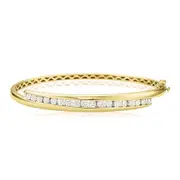 Zamel's 9ct Yellow Gold Round Brilliant Cut with 2 CARAT tw of Diamonds Bangle