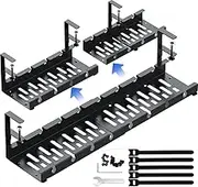 NEST Collection Under Desk Cable Management Tray - No Drill Clamp Cable Organiser Box for Home Office, Electrical Cable & Wire Management & Power Strip Cord Holder for Cable Tidy Box