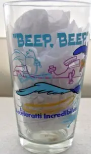 Road Runner Beep Beep Toon Tumblers Made in USA Warner Bros 16 oz Glass