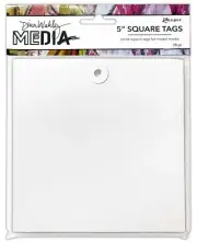 Dina Wakley MEdia Square Tags With Reinforced Holes-5"