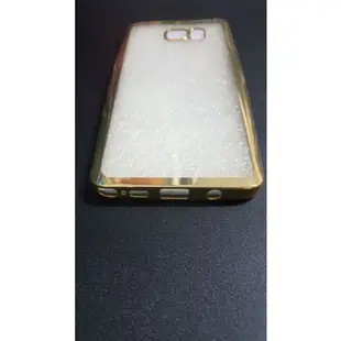 三星Note5手機殼 邊框電鍍金色 清水套 TPU背殼