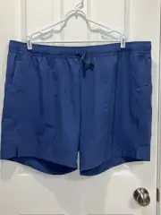 NWT 3XL Athetic Works Dri-Works Blue Shorts Elastic Drawstring