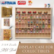 Display Case for Collectibles Miniature Figurine Storage w/light&Fixing adhesive