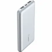 Belkin BoostCharge Power Bank - Pearl Blue - For Smartphone, iPad, AirPod, iPhone - 1 x Type-C 15W, 2 x Type-A 15W - 10000 mAh - 3 x USB - Pearl Blue