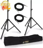 PRO Heavy Duty Speaker Stands Pair Aluminum DJ PA Studio Monitor 1/4" Cable