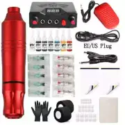 Tattoo Ink Machine Kit Rotary Pen Mini Tattoo Power With 10pc Cartridge Needle