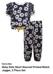 Bonnie,s baby Girl Short Sleeved Printed Match Jogger 2pc Set 24 Month