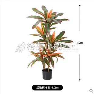 仿真植物北歐ins風室內紅鐵樹仿真植物假花綠植盆栽擺件客廳落地大型裝飾 全館免運