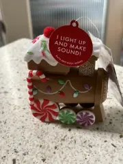 Bath & Body Works Light Up &Sound Making Gingerbread Train Pocketbac Holder New