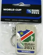 33659 RUGBY WORLD CUP 2011 NAMIBIA SILVER JERSEY FLAG KEYRING KEY RING