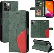 MojieRy Phone Cover Wallet Folio Case for Oppo A96 5G, Premium PU Leather Slim Fit Cover for A96 5G, 1 Photo Frame Slot, 2 Card Slots, Well Fitting, Green