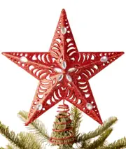 Holiday Lane Christmas Cheer Embellished Cutout Tree Topper,