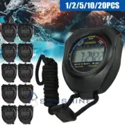 Electric Stopwatch Digital LCD Sports Counter Timer Watch w/ Lanyard Alarm Timer