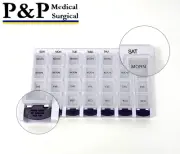 Weekly AM/PM Pill Box Portable Travel Case Prescription Organizer Box of 30