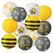 12 Pcs Bee Paper Lanterns Party Decorations 8 Inch Hanging Round Paper