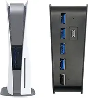 Ankey USB Hub for PS5, 5 Port USB High-Speed Expansion Hub Splitter Charger Extender Compatible with PS5 PlayStation 5 Console
