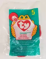 McDonalds Happy Meal Toy Ty Teenie Beanies Pinchers #5 Sealed 1998 Lobster
