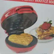Nostalgia MyMini Heart Waffle Maker Non Stick Compact Red Breakfast Valentine