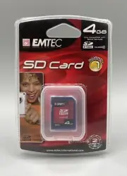 New SD CARD 4 GB EMTEC SDHC Class 4 Sealed