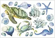 FOMIYES 1pc Underwater World Wall Sticker Sea World Wall Decals Sea Turtle Wall Stickers Room Stickers Self- Removable Ocean Beachy Decorations Stickers