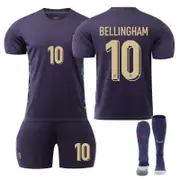 Beakey England Away BELLINGHAM #10 Soccer Jersey for Kids Adult 3 Pcs Training Outfits