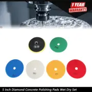 5 Inch NEW Diamond Concrete Polishing Pads Wet Dry Set For Quartz Marble Stone