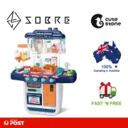 CUTE STONE Little Kitchen Playset Kids Play Sink Dessert Shelf Toy Running Water