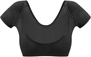 [Glugahrif] Underarm Sweat Vest, Shield Vest, Anti-Sweat Clothes Shield for Forearm - Washable Reusable Shirt Padding, Quick-Drying Short Sleeve Vest, Breathable Protective Shield, black, Medium