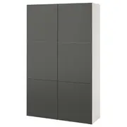 BESTÅ storage combination with doors, white/Lappviken dark grey, 120x42x193 cm