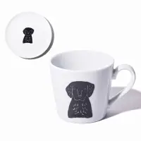在飛比找momo購物網優惠-【YS-MART】日本製 手繪黑狗馬克杯盤組 1杯1盤組(陶