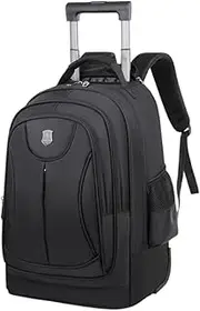 [Ronyme] Travel Backpack with Wheels Trolley Business Cabin Bag Water Resistant Multifunctional Wheeled Backpack for Business