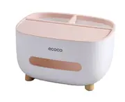 ECOCO Tissue Box Desktop Kitchen Napkin Storage Container Living Room Remote Control Storage Box For Home Office Tissue Tray - Pink