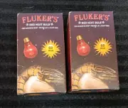2-Fluker's 60 Watt Red Heat Bulb Incandescent Reptile Lighting *