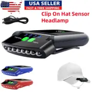 1000mAh Rechargeable USB LED Headlamp Clip on Cap Hat Light Head Torch Fishing