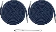 uxcell 2pcs Drawstring Cords 51" Replacement Drawstring Hoodie String Sewing Tool with Easy Threader for Hoodie Sweatpants Jackets Pants Hats Coats Bags, Navy Blue